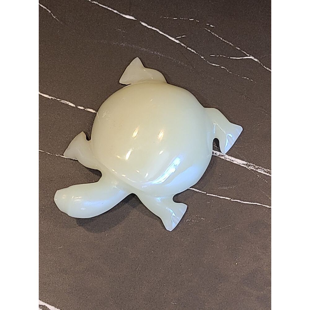 Onyx Stone Hand Carved Polished Turtle Figurine Paperweight GUC Home Décor